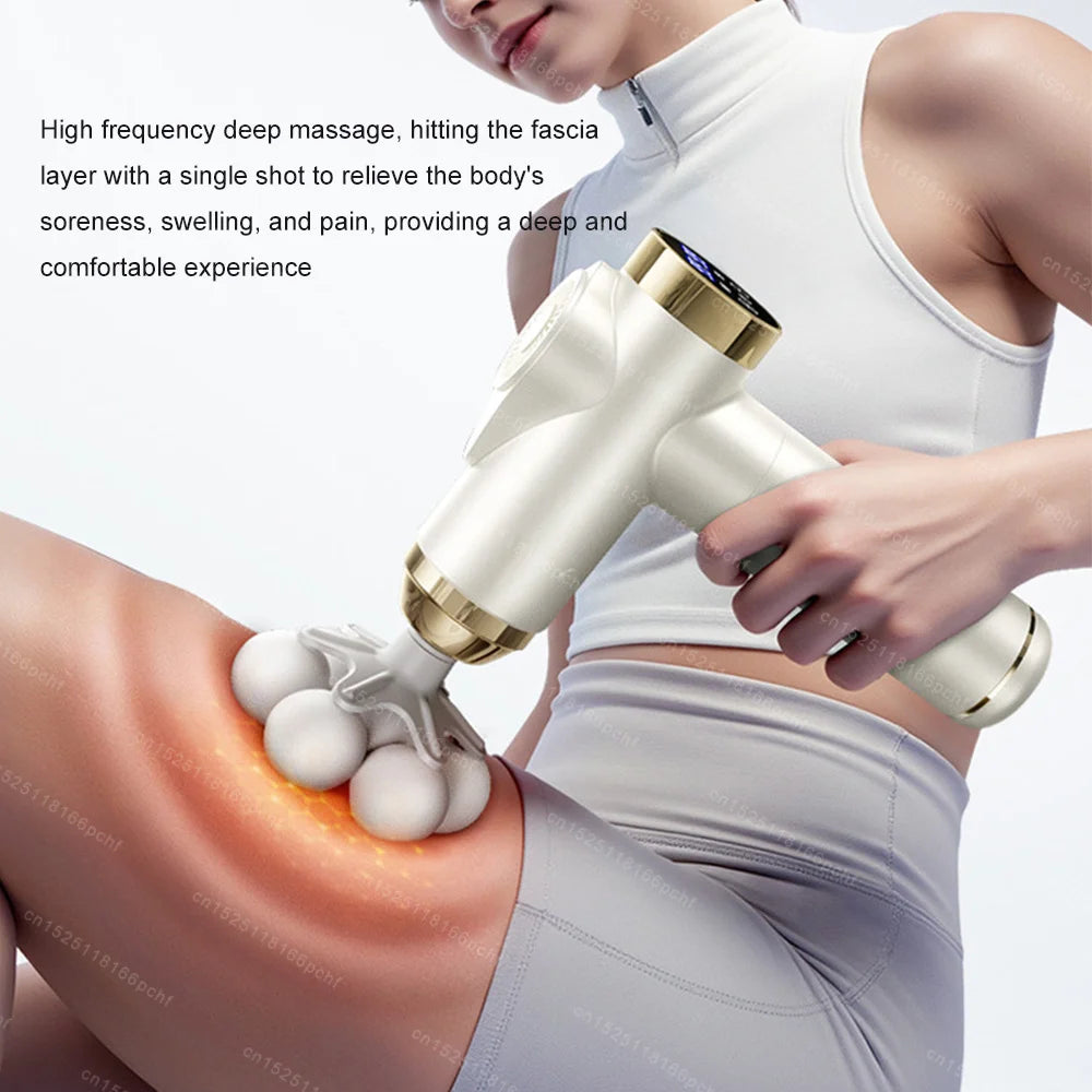 Electric Massage Gun - 9-Speed Deep Tissue Muscle Recovery Tool White Fascia Gun Tidesmit