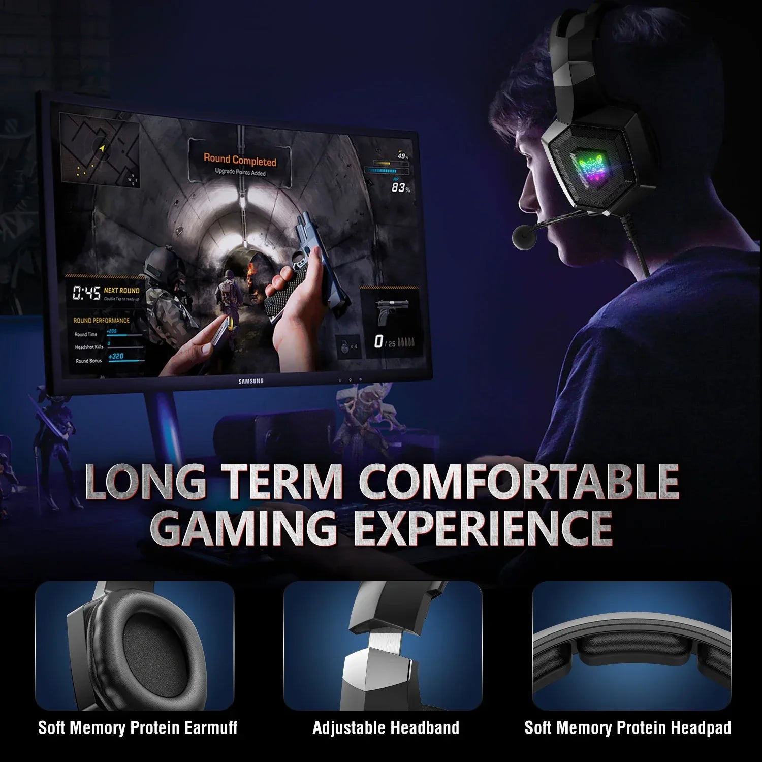 Tidesmit Wired Gaming Headset with Mic | Stereo Audio | 3.5mm Jack Tidesmit
