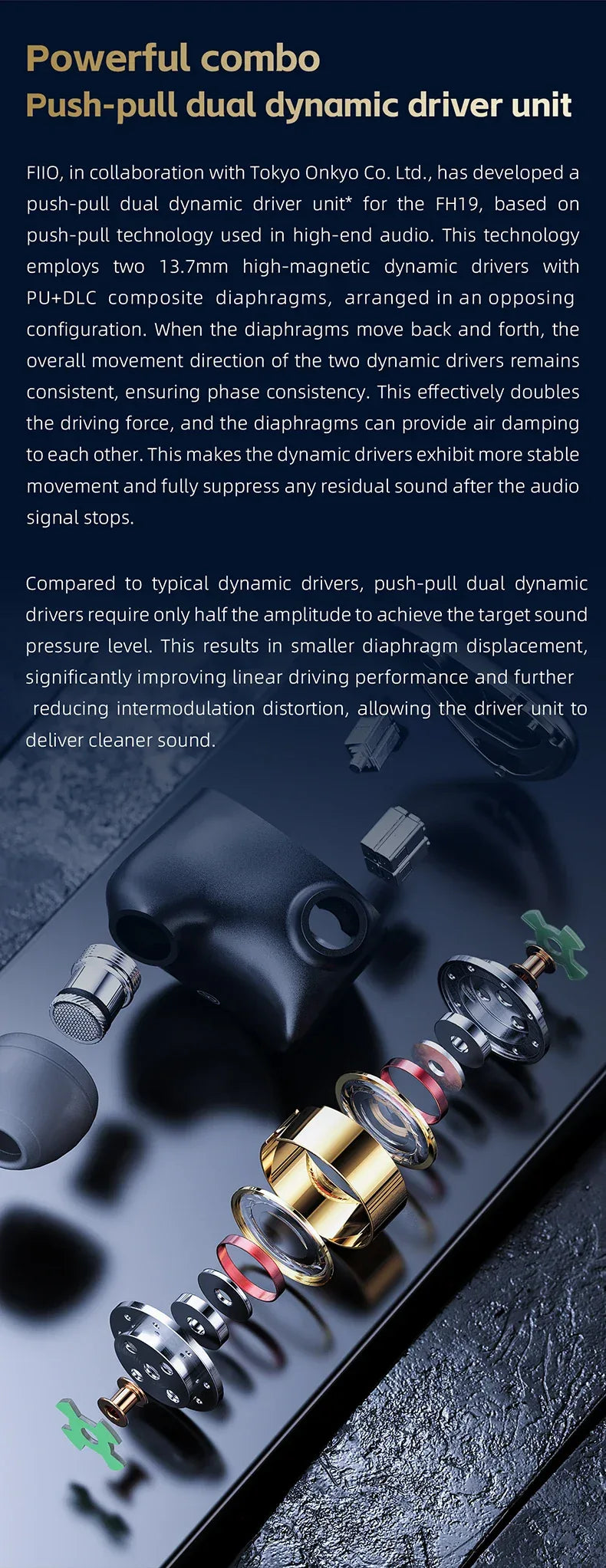 FiiO FH19 In-Ear Monitors 2DD+6BA Hybrid Audiophile Earphones by Tidesmit Tidesmit