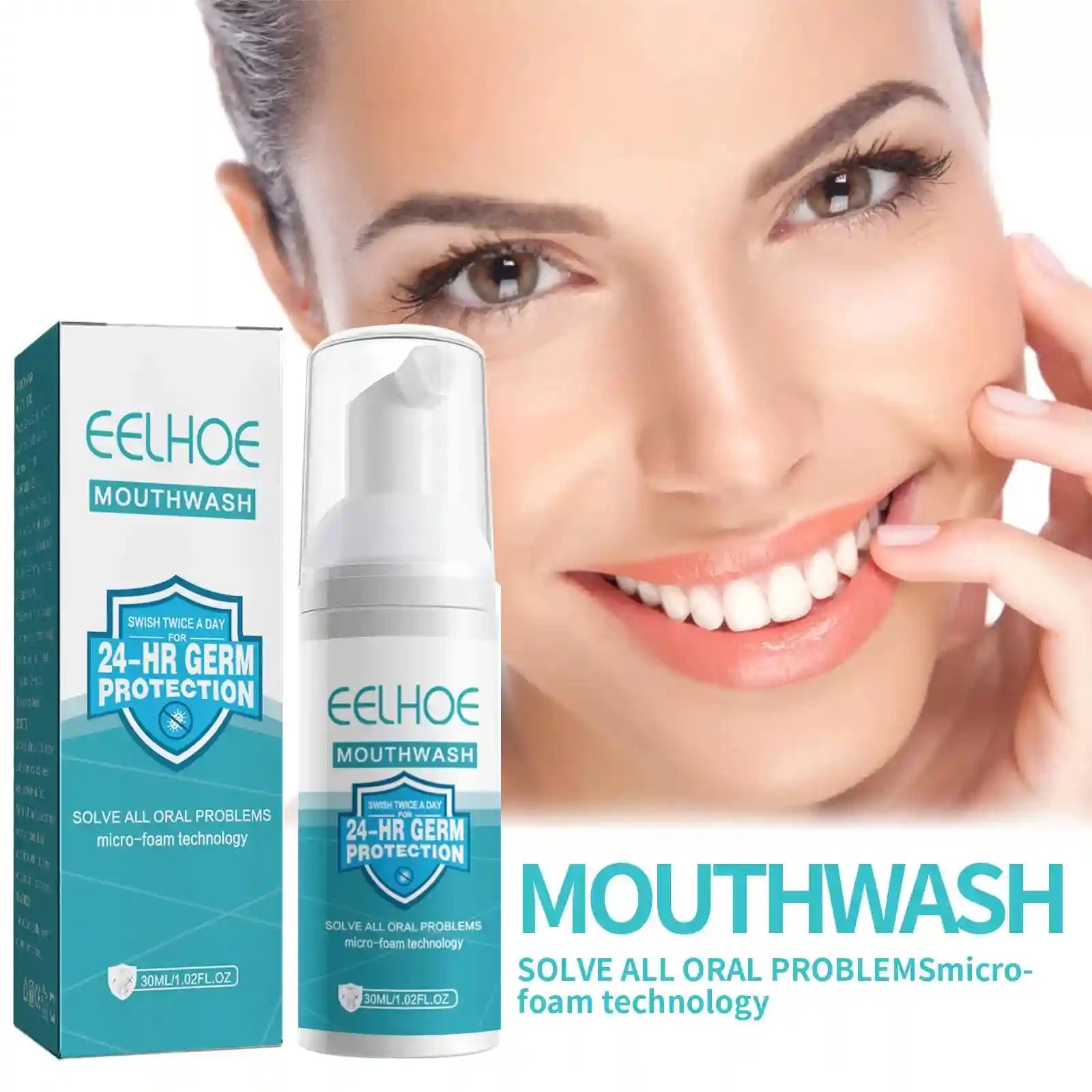 Tidesmit teeth whitening mousse for deep cleaning dental stains, plaque removal, and brightening yellow teeth.