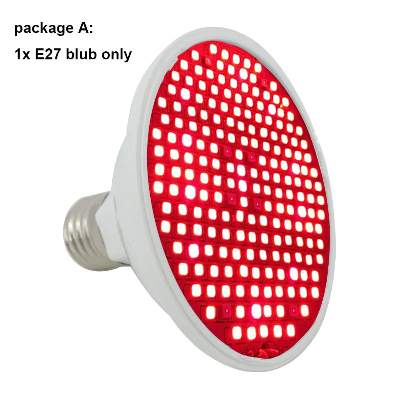 Deep red Beauty Anti Aging Red led Light  IR Infrared bulb E27 Therapy  660nm 850nmplant grow lamp for Body Skin Pain Relie
