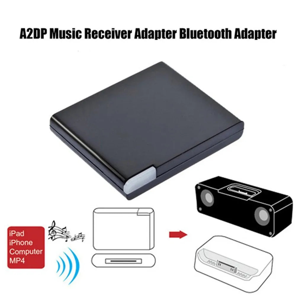 30 Pin Bluetooth Receiver for Dock Speakers - Black Audio Adapter Tidesmit