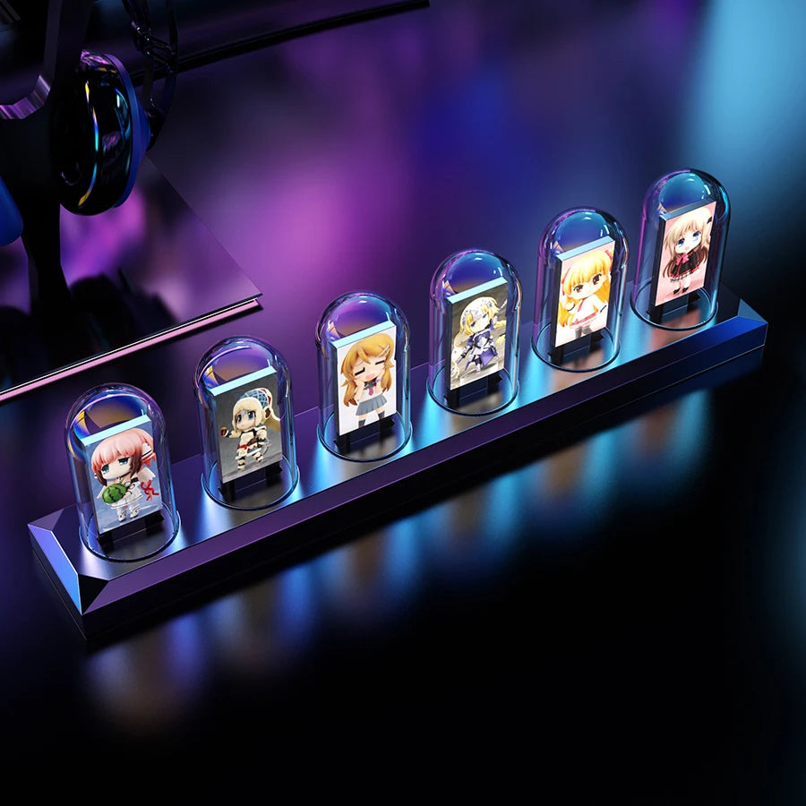 RGB Nixie Tube IPS Clock: Retro Digital Desktop Decor with Custom Display Tidesmit