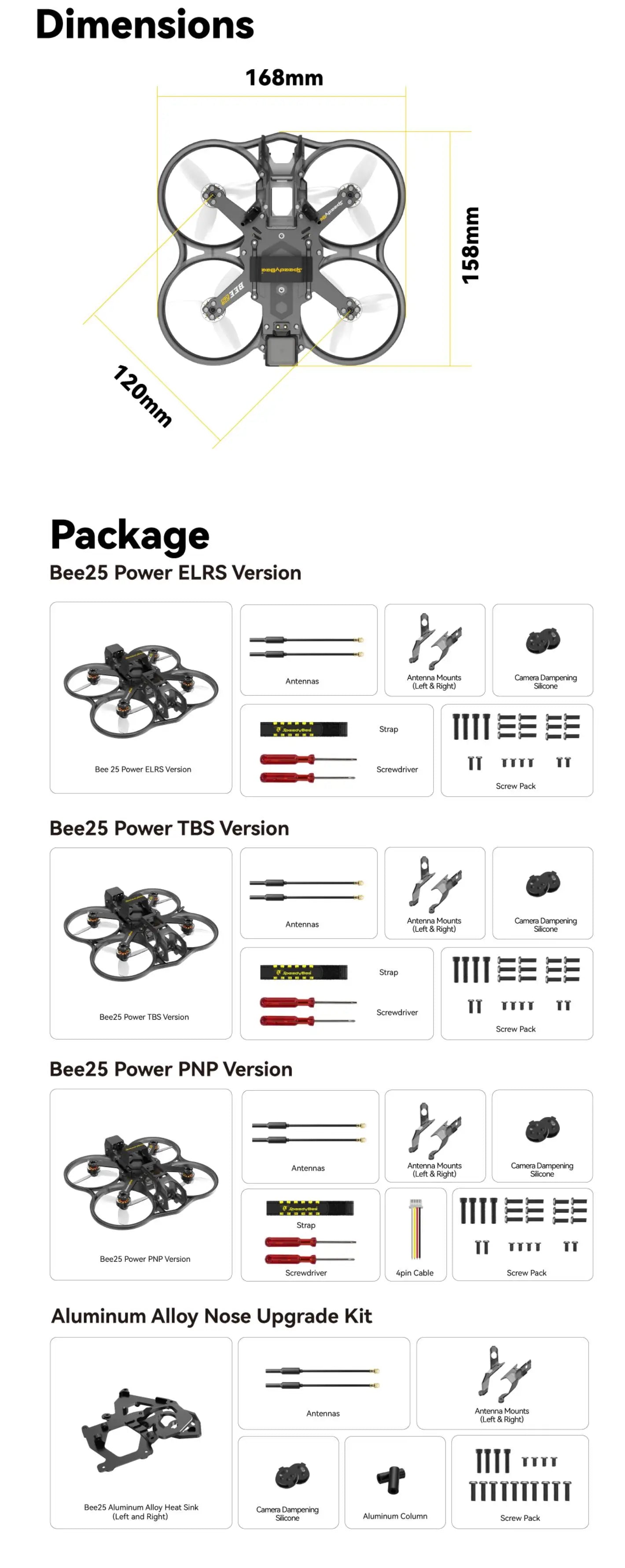 SpeedyBee Bee25 2.5 Inch FPV Drone with O3 Air Unit - PNP/ELRS/TBS Tidesmit