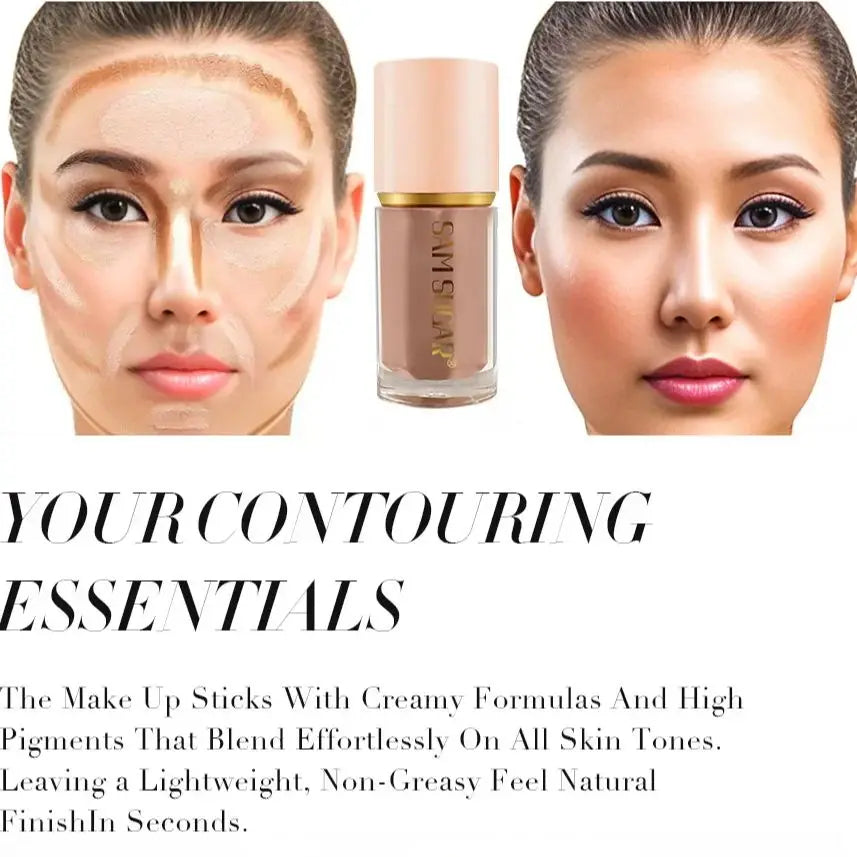 Tidesmit 2026 Beauty Glazed 2 Color Liquid Contour texture close-up for waterproof matte V-face makeup shaping