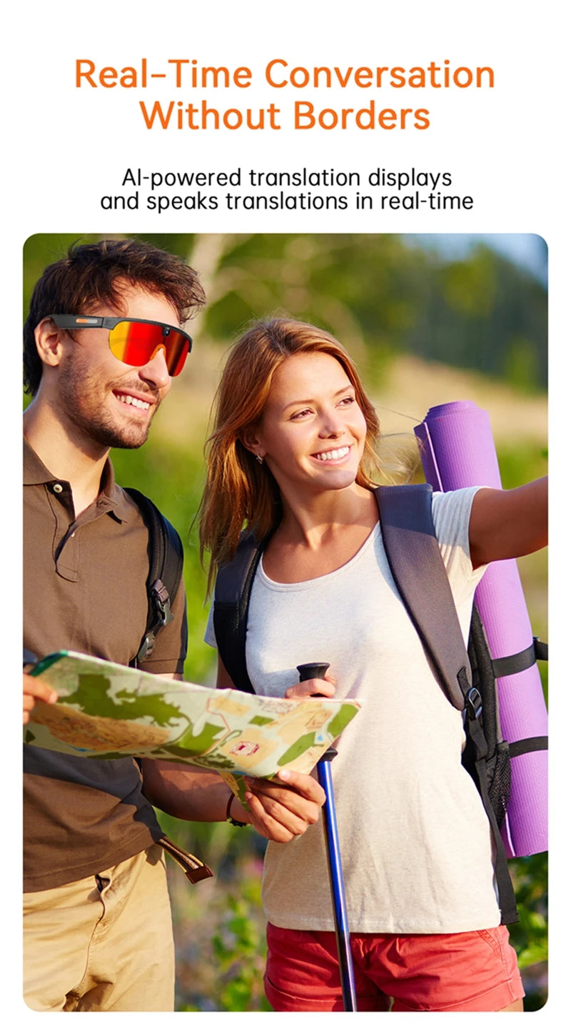 Smart Audio Sunglasses with HD Camera and Bluetooth Translation Tidesmit