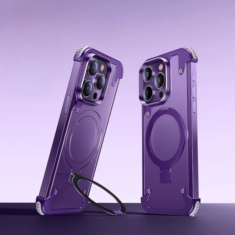 Magnetic iPhone 15 Pro Max Case Aluminum Alloy Shockproof Matte Cover c China Mainland Tidesmit