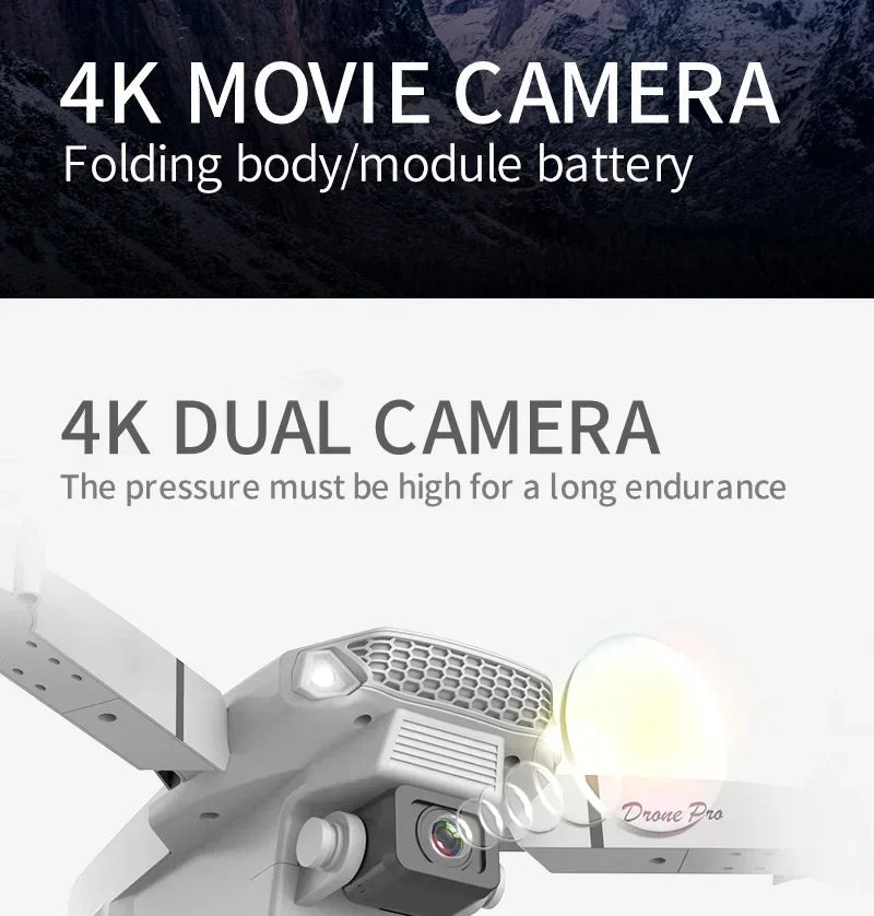 4K Camera Drone Foldable Quadcopter with Dual Wide Angle Lens Tidesmit