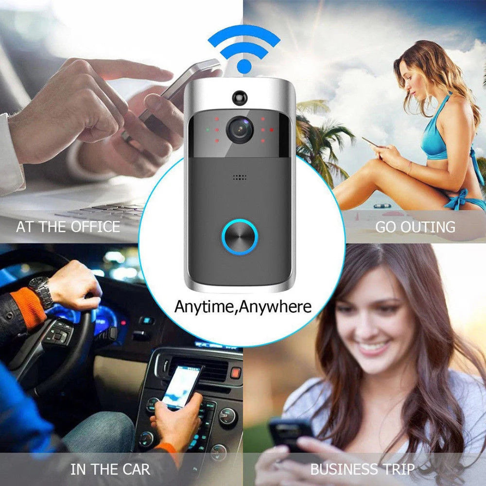 Video Doorbell Camera HD IR Alarm WiFi Doorbell Wireless Operated Motion Detector Audio & Speaker Night Vision for iOS & Android