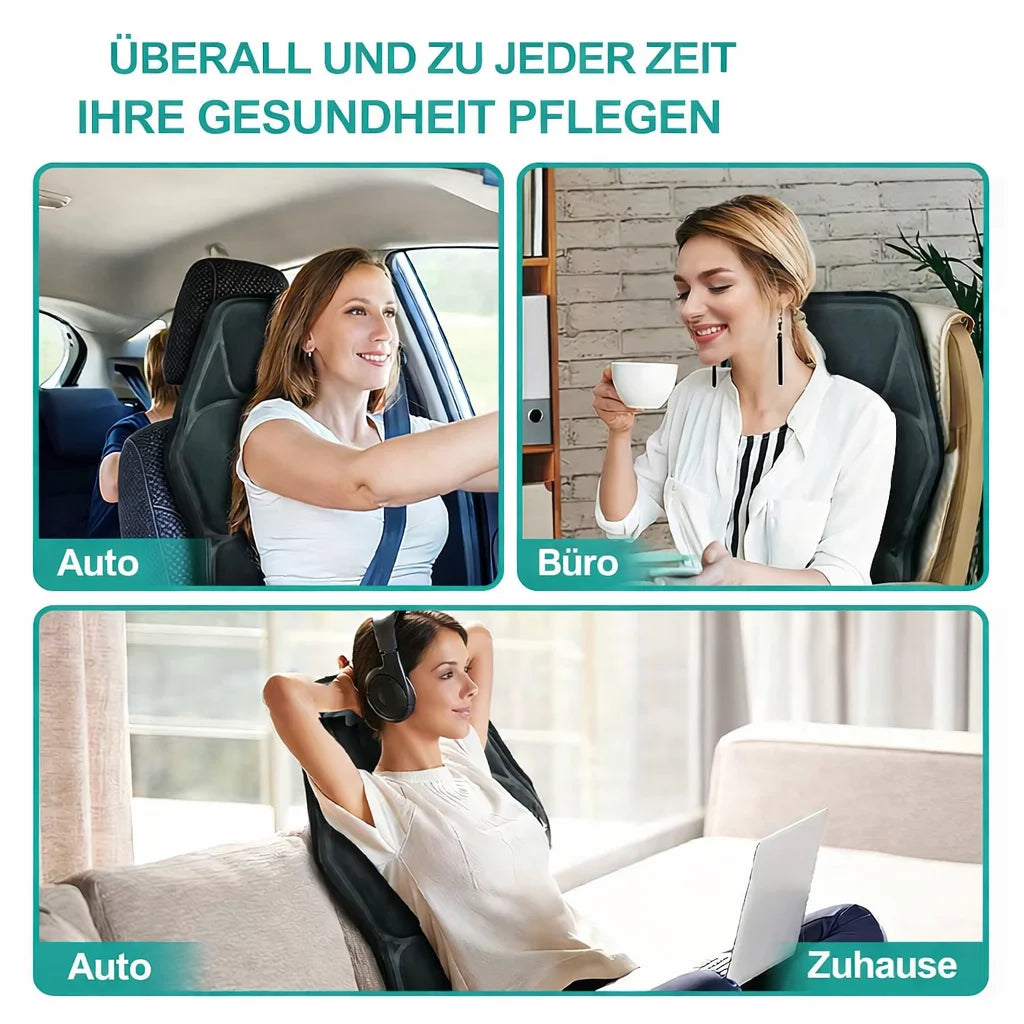 Massage Seat Cushion with Heat & Vibration - Portable Muscle Relief Massage Cushion Tidesmit