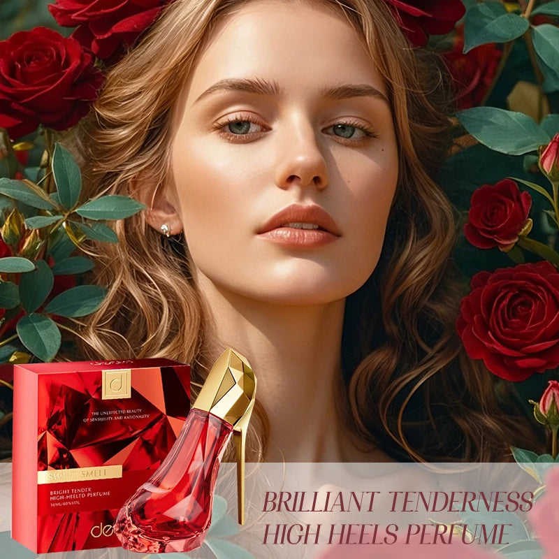 Bright Tenderness women’s floral EDP, 30ml long-lasting scent in a chic high-heel shaped bottle. Original brand.