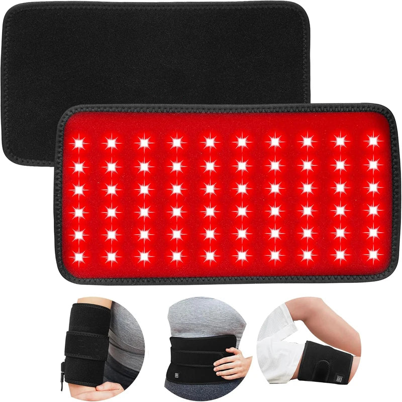 Red Light Therapy Belt for Back and Waist Portable Infrared Therapy Pad Featuring 660nm and 850nm Wavelength LED Lights