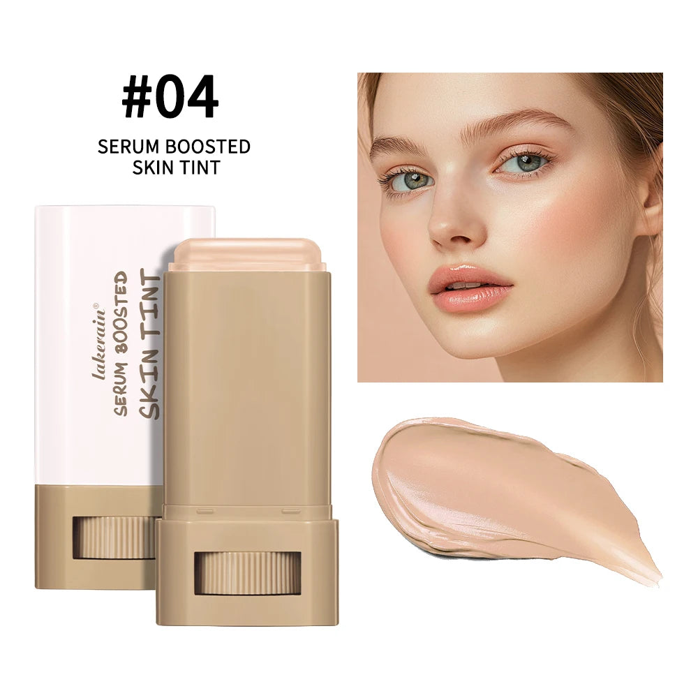 Tidesmit serum boosted foundation stick showing silky texture and moisturizing coverage for natural skin tone