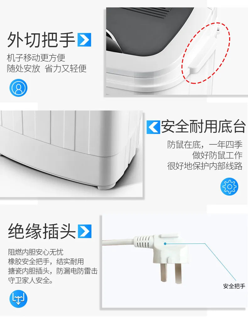 Tidesmit 5KG dual barrel semi-automatic mini washing machine in a compact space-saving design for laundry rooms