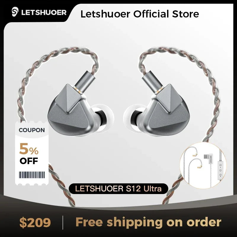 Planar Magnetic IEMs 14.8mm Driver Hi-Fi Earphones by Tidesmit mocha LC01 China Mainland Tidesmit