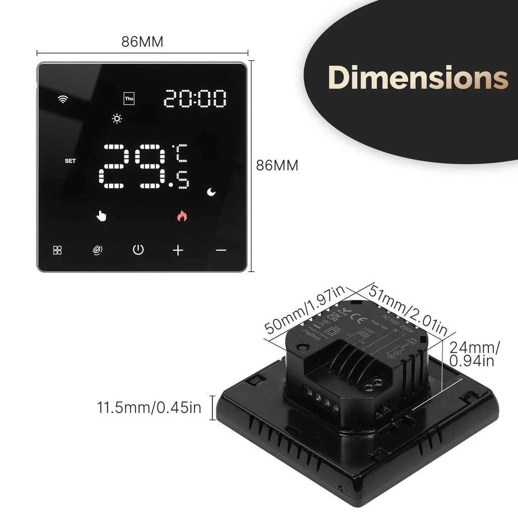 MOES Smart Tuya ZigBee WiFi Thermostat Programmable Controller Water Boiler Electric Heating Works with Alexa Google Assistant