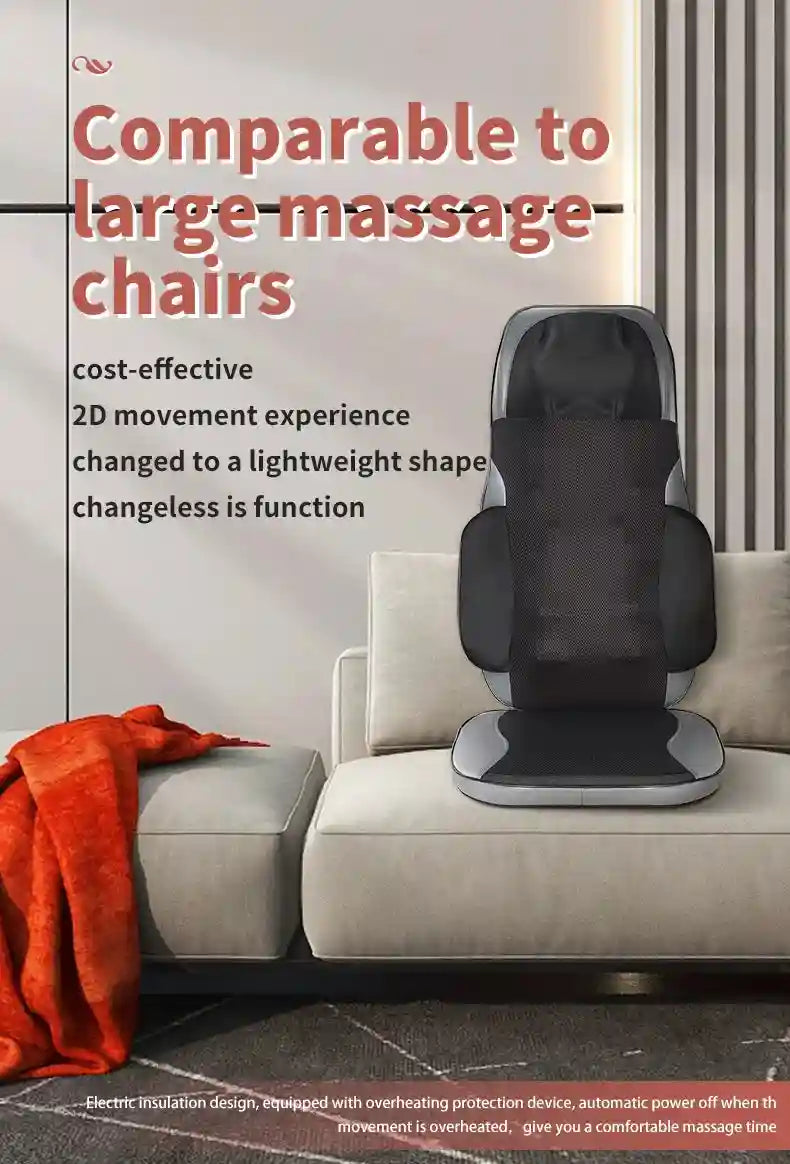 Electric Back Massager with Heat and Vibration - Gray Portable Device Massage Roller Tidesmit