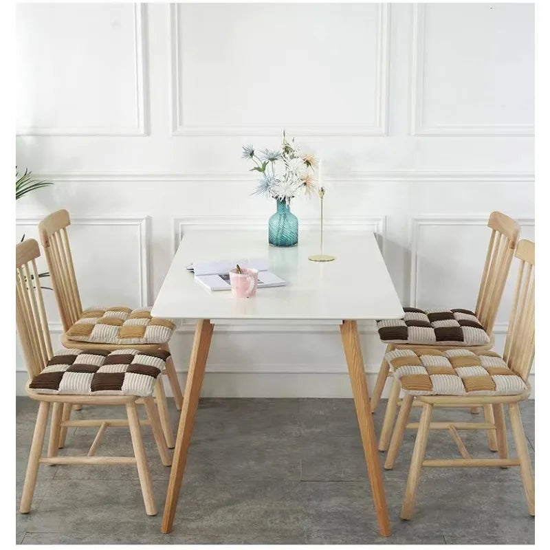 Corduroy Cushion Office Chair Cushion Plaid Thickened Student Dining Chair Cushion Bedroom Bay Window Tatami Sofa Floor Cushion
