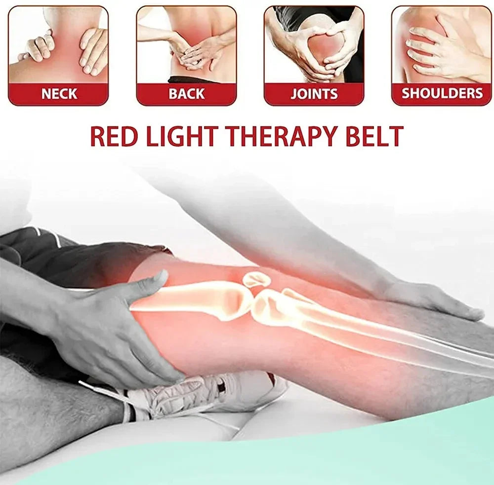 Red ＆Infrared LED Light Therapy Belt 850nm 660nm Back Pain Relief Wrap Burn Fat Belt Slimming Machine Waist Heat Pad Full Body