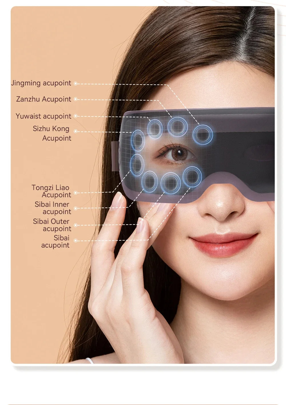 Electric Eye Massager with Bluetooth - Portable Heat Therapy Relief Massage Chairs Tidesmit