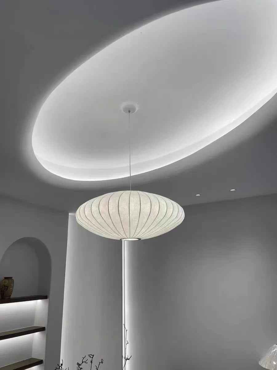 Wabi-Sabi Silk Pendant Lamp | Handmade Japanese Minimalist Lighting Tidesmit
