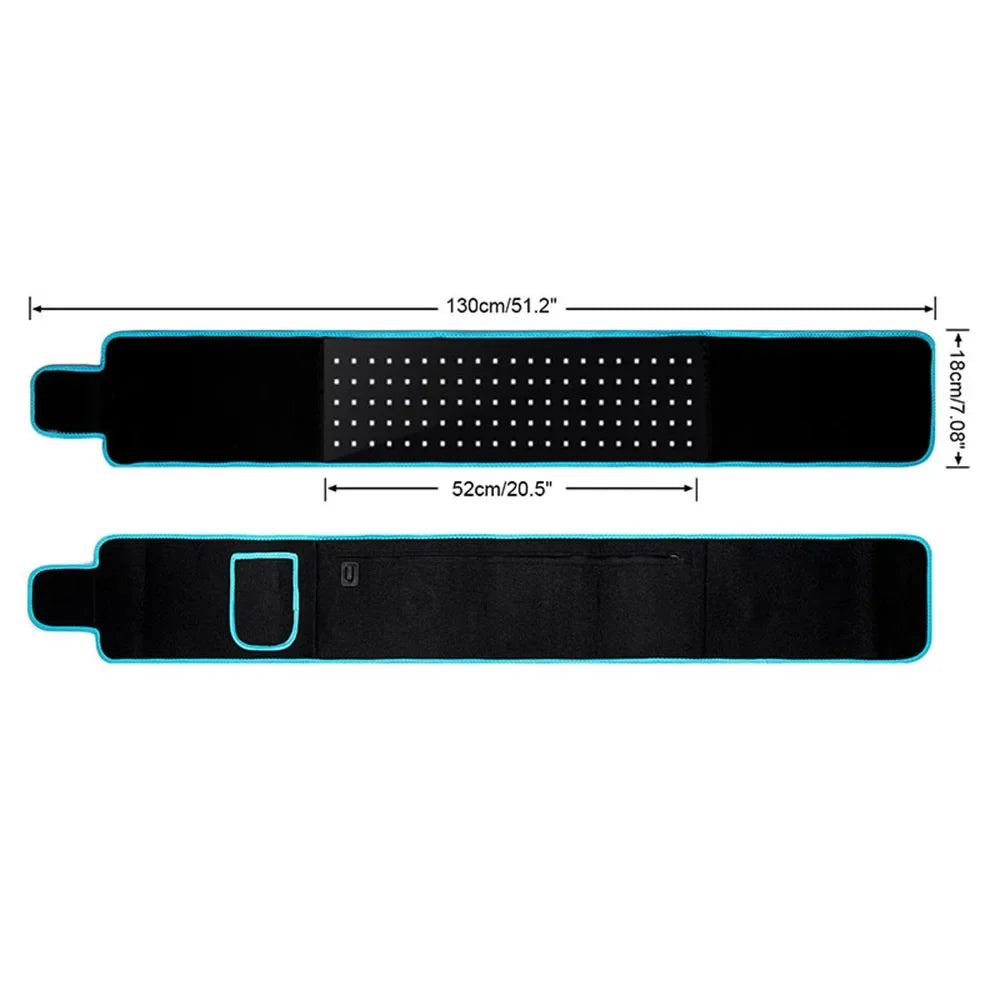 Red ＆Infrared LED Light Therapy Belt 850nm 660nm Back Pain Relief Wrap Burn Fat Belt Slimming Machine Waist Heat Pad Full Body