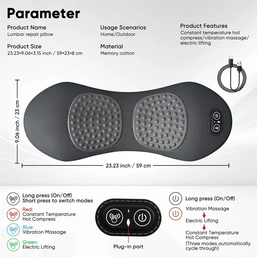Back Massager with Heat and Vibration for Pain Relief - Tidesmit Relaxation Treatment Tidesmit