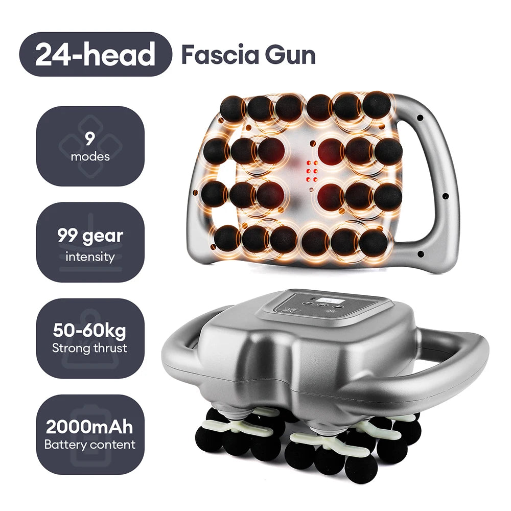 Deep Tissue Electric Massager - Professional Muscle Recovery Device Body Shaping Massage Equipment 24 head-99 gear China