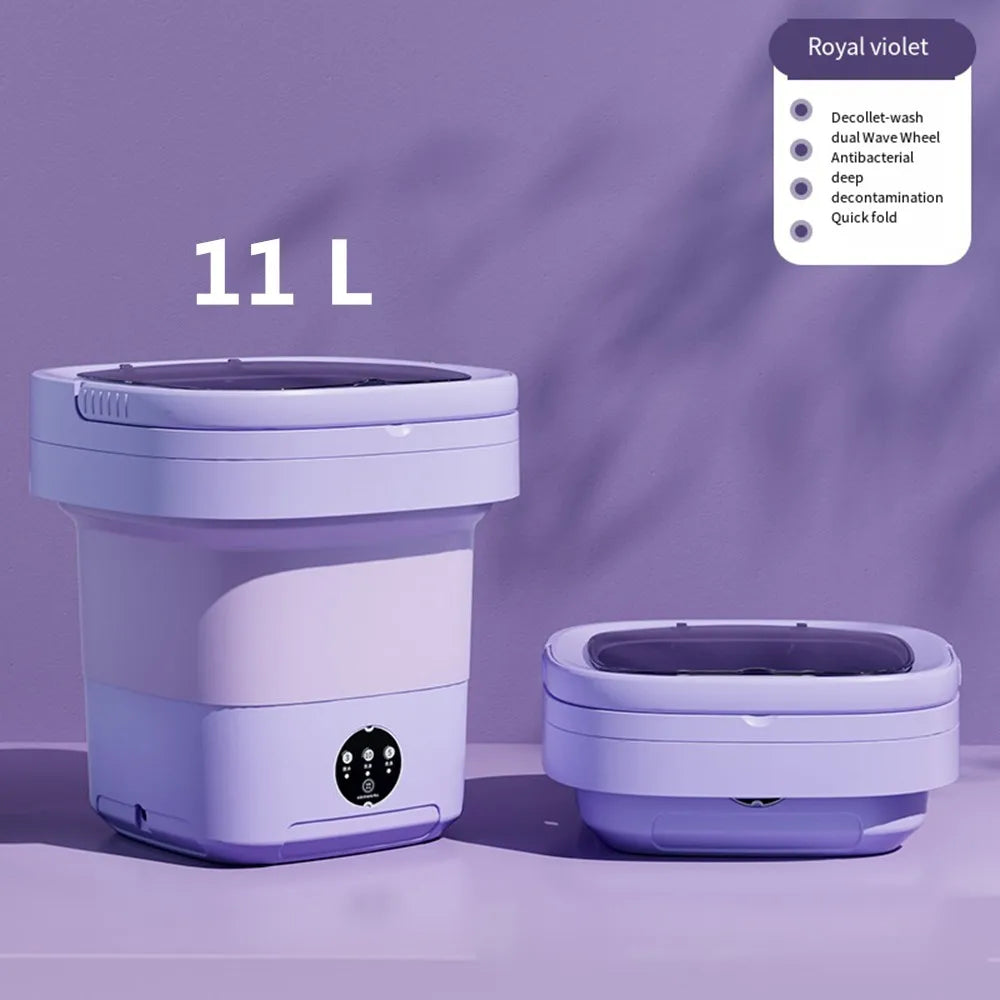 Royal violet 11L folding automatic shoe washer set with control panel and open lid