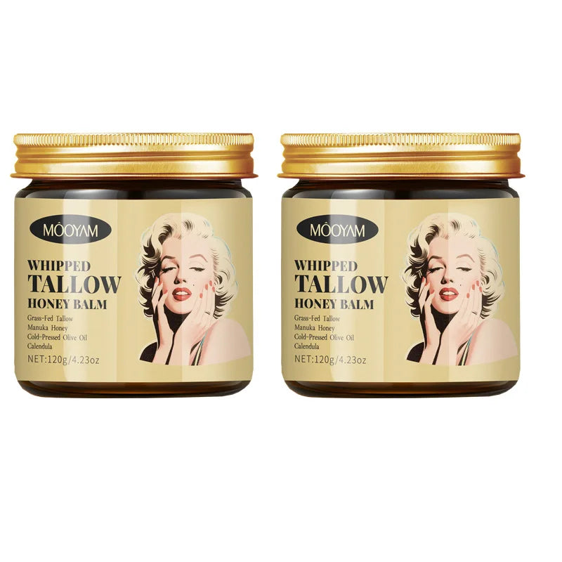 120g Whipped Beef Tallow And Honey Balm Beef Tallow Face Moisturizer Face & Body Skin Care Grass Fed Grass Finished Face Cream