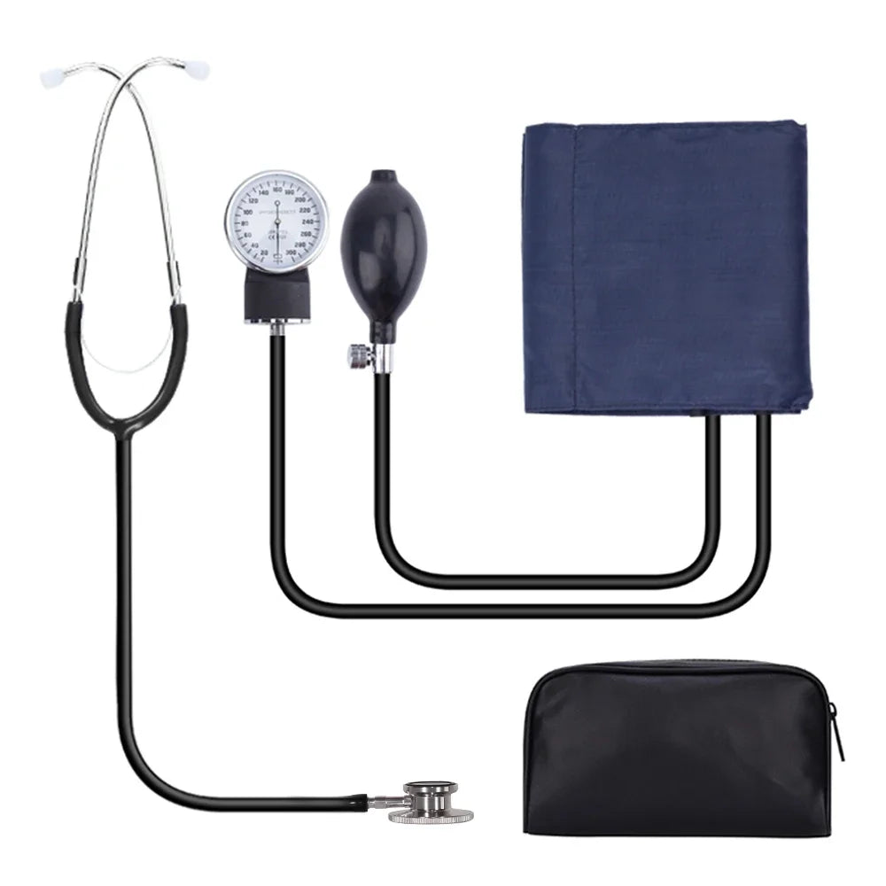 JUSTLANG Medical Manual Blood Pressure Monitor BP Cuff Upper Arm Aneroid Sphygmomanometer Tonometer Meter Tester Device