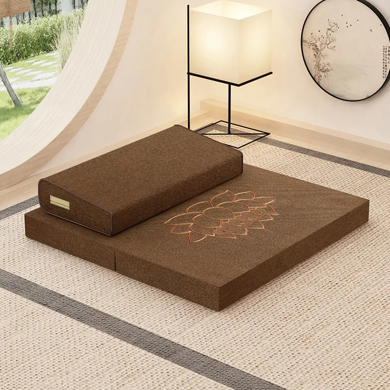 Seat Cushion Meditation Mat Futon Kneeling Meditation Home Thickened Folding Fabric Coconut Palm Zen Mat