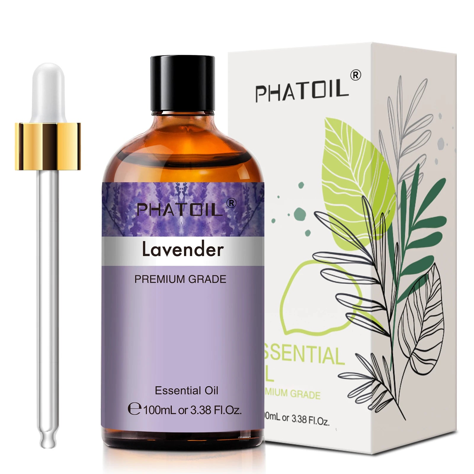 PHATOIL 100ml Lavender Peppermint Lemon Eucalyptus Lemongrass Essential Oil Natural Plant Pure Essential Oils For Diffuser