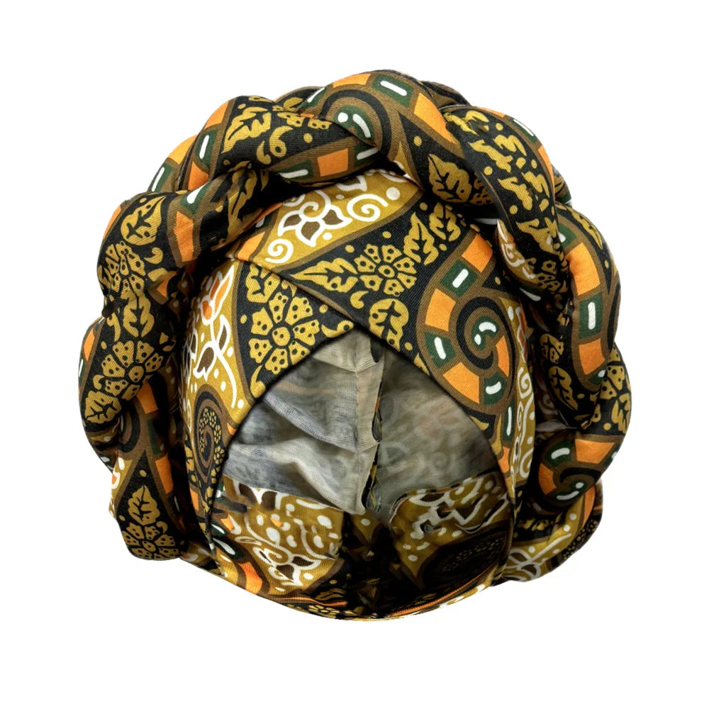 African Headtie Bonnet Hat Turban for Women Muslim Head Wrap Nigerian Scarf Braid Hijab Femme Chemo Caps Cover