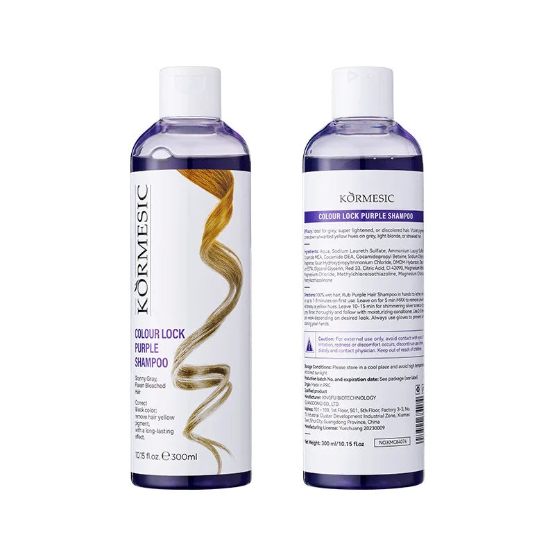 Professional Remove Yellow Shampoo Bleached Hair Anti-Yellow Lock-Color Shampoo Silver White Gray Smooth Shine Fluffy Hair Care