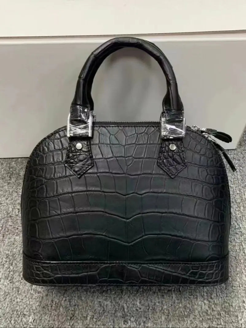 2024 New Luxury Crocodile Skin Lady's Handbag Fashion Genuine Leather Women Bag Large Capacity Shell Bag 45