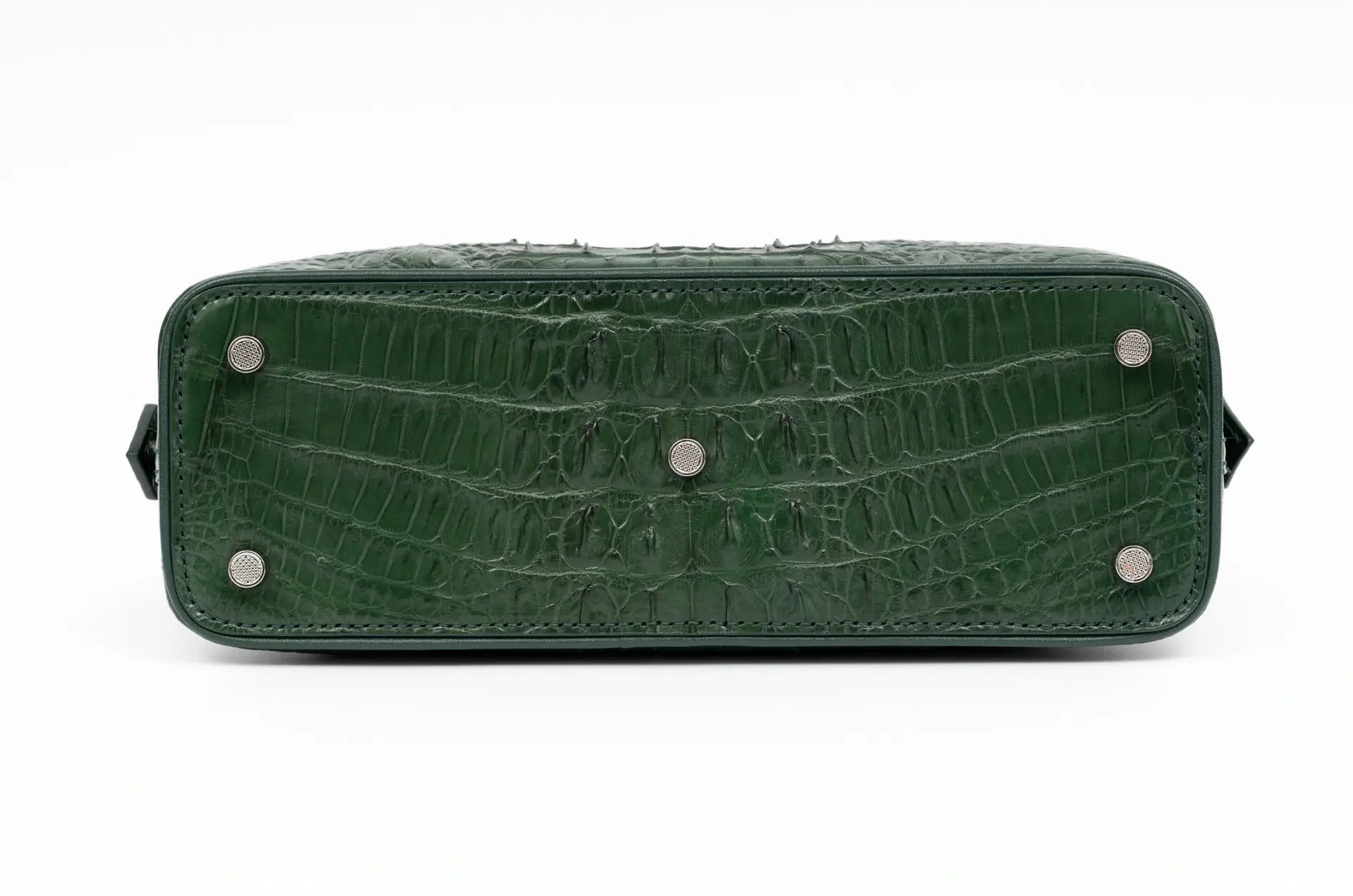 2024 Large Crocodile Leather Women's Bag Fashion Bowling Lady Handbag Genuine Leather Shuolder Crossbody Bag Travel Shell Bag 45