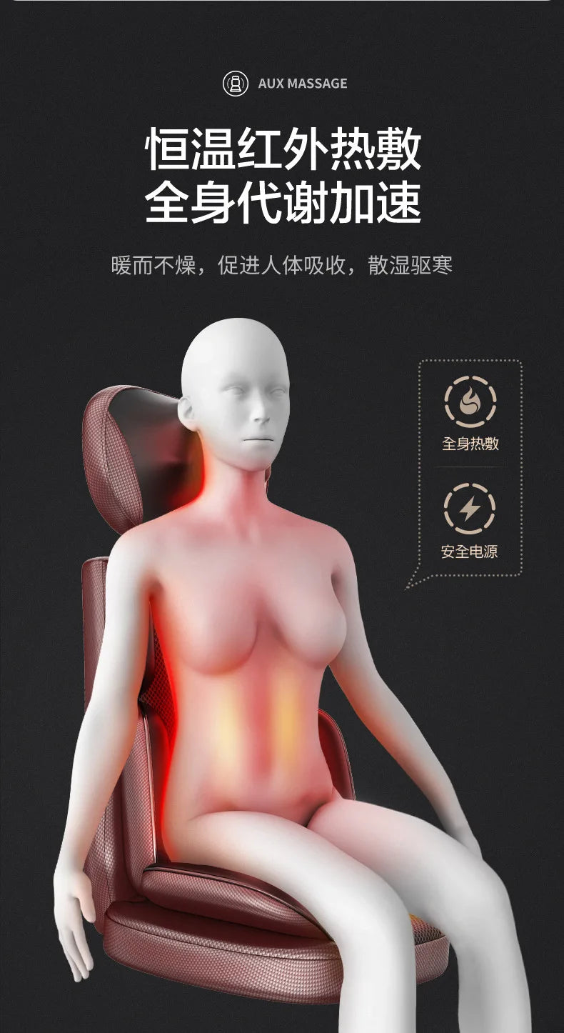 Electric Massager Full Body Cushion with Heat Therapy - Tidesmit Back Massage Instrument Tidesmit