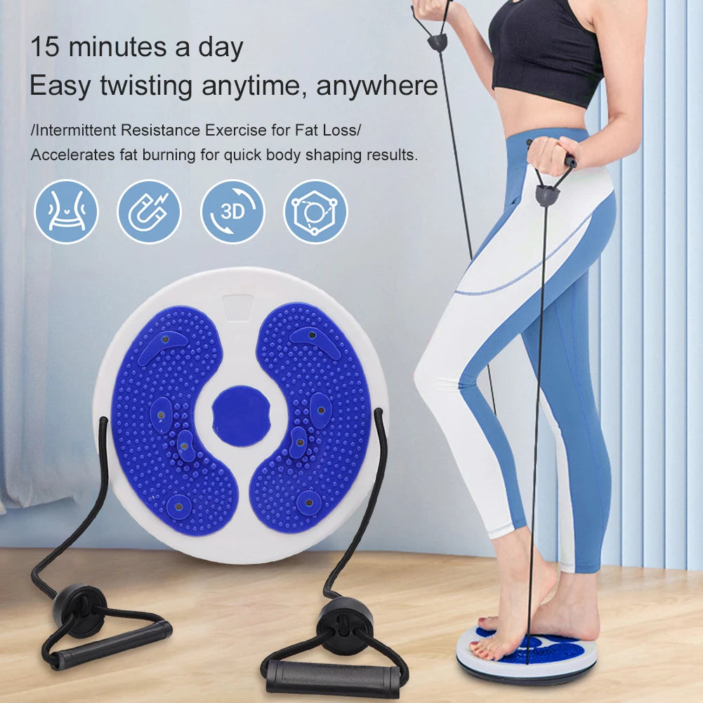 Waist Twisting Disc with Resistance Ropes - Portable Body Shaping Gear Body Shaping Massage Equipment Tidesmit