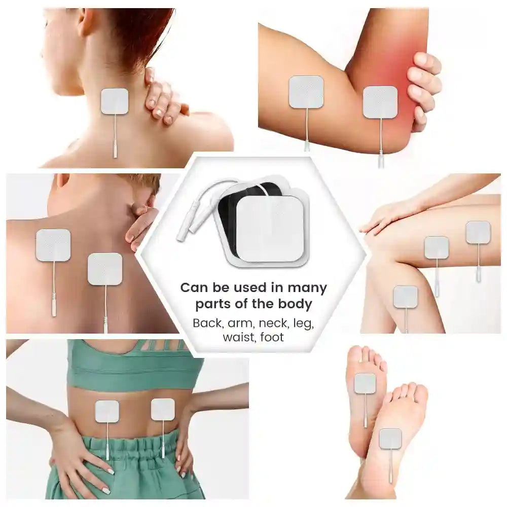 TENS Unit Electrode Replacement Pads - Medical Grade Self-Adhesive Set Massage Roller Tidesmit