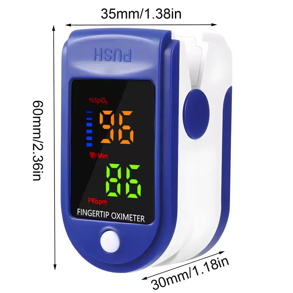 Fingertip Pulse Oximeter SpO2 Monitor Oxygen Saturation Monitor Pulse Rate Measuring Gauge Device Heart rate monitor