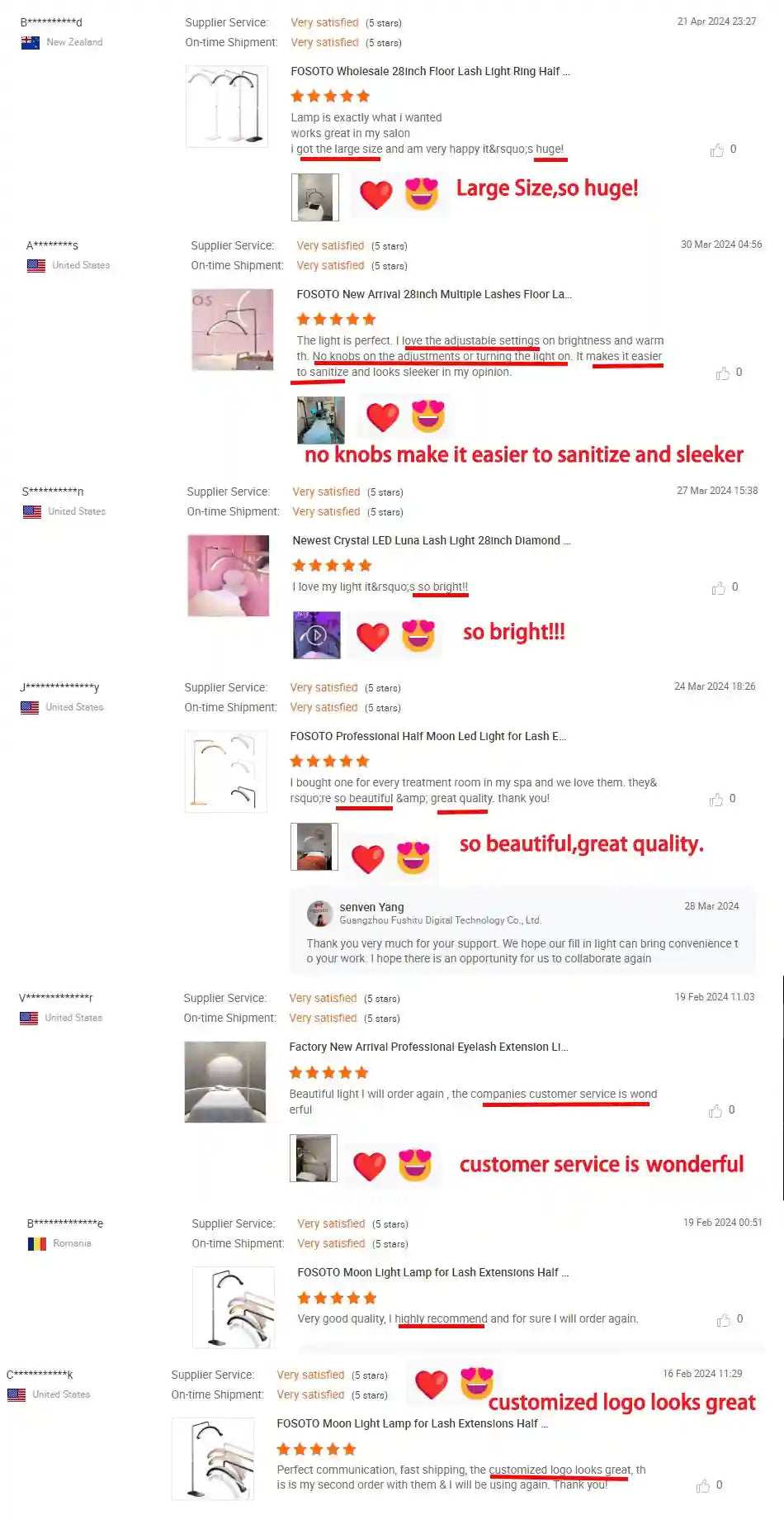 Half Moon LED Beauty Light for Lash and Nail | Adjustable 28 Inch Tidesmit Tidesmit