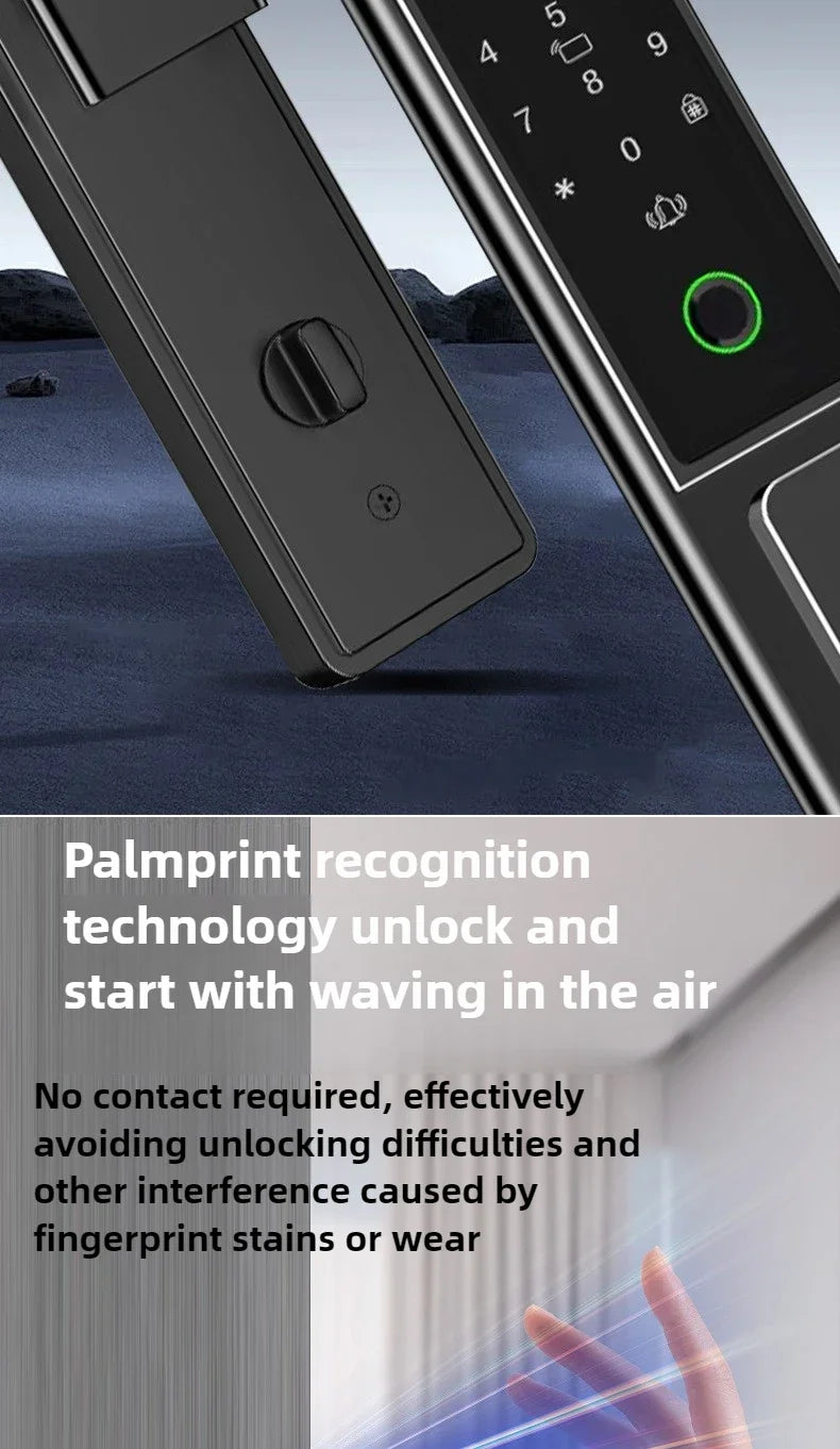 Outdoor Lock with Surveillance Camera Home Automatic Smart Door Lock 3d Facial Recognition Fingerprint Password
