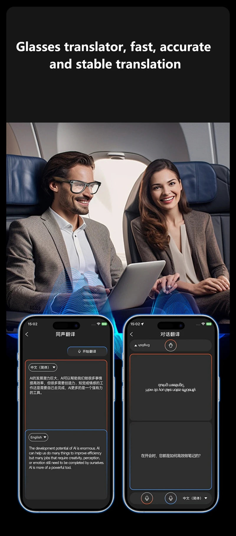 AI Smart Glasses with Camera & Bluetooth Audio - Tidesmit Multi-Lens Tidesmit