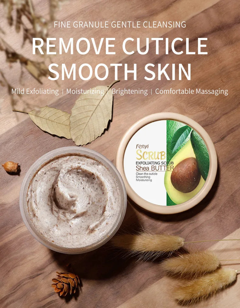 Shea Butter Body Scrub – Natural Exfoliating Skin Polish 100g Scrubs Treatments Tidesmit