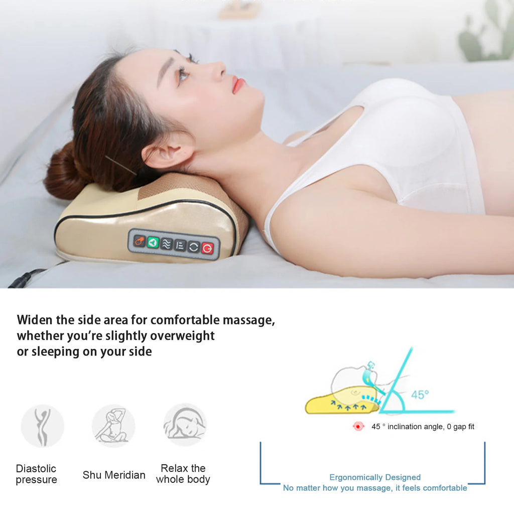 Tidesmit Neck Massager Pillow with Heat – Deep Tissue Muscle Relief Massage Cushion Tidesmit