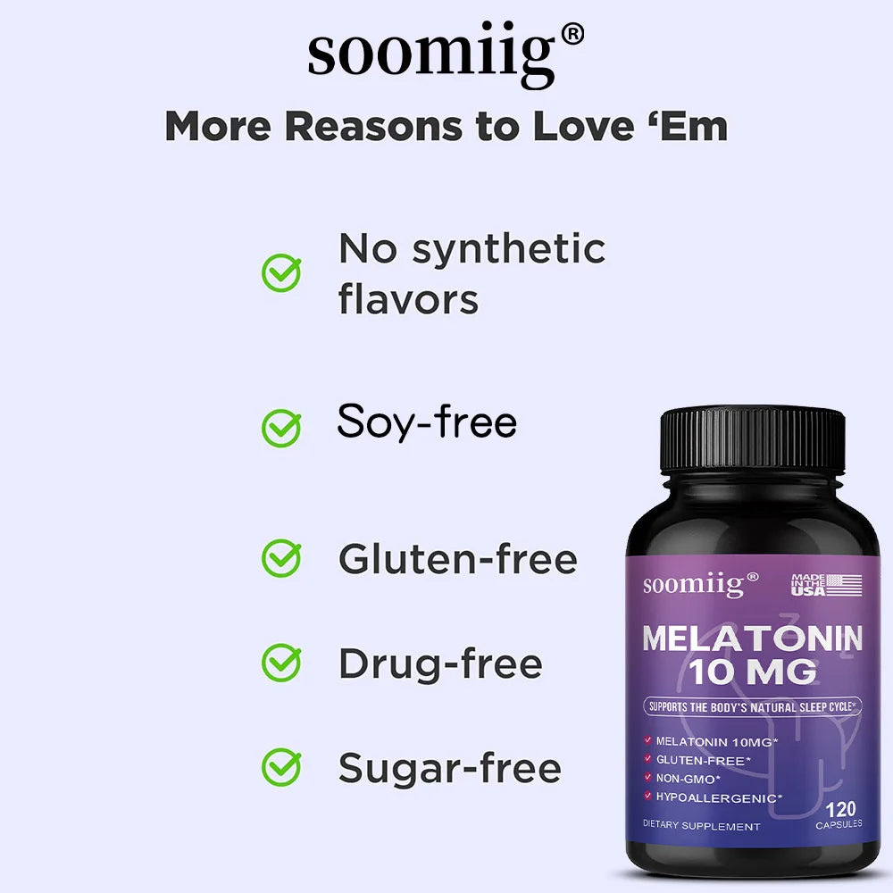 Melatonin 10mg Gummies & Capsules 30/60/120pcs -  Fall Asleep Naturally, Fight Insomnia, Support Immunity & Improve Rest Quality