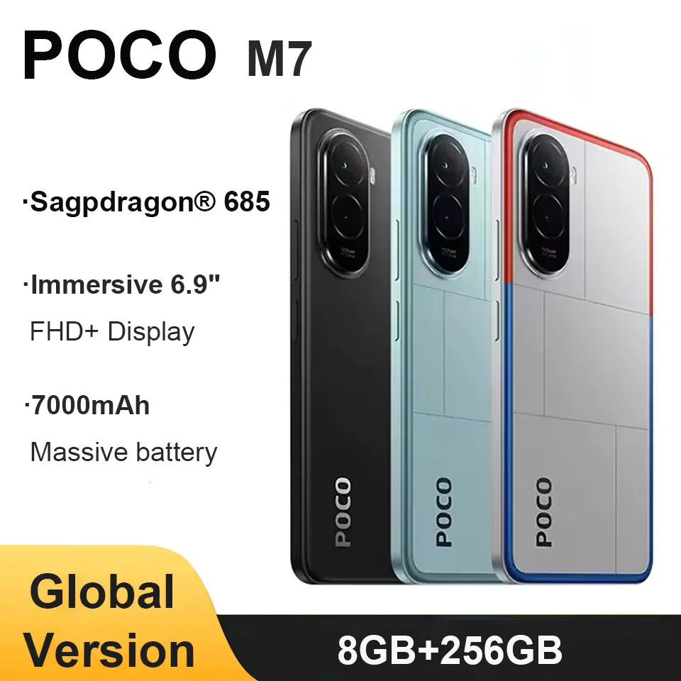 POCO M7 4G Smartphone - 144Hz Display & 7000mAh Battery AE UNITED KINGDOM Global Version Tidesmit