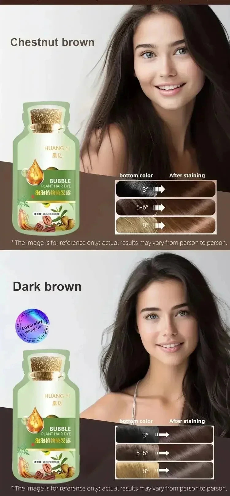 Hair Color Shampoo Cover Gray Hair 5 Minutes Change Hair Color Non-Irritating Hair Dye Shampoo DIY Fashion Hair Color Hair Care