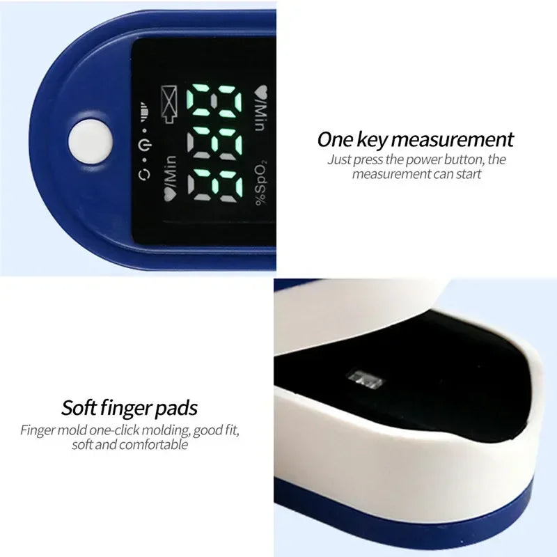 Finger Oximeter Digital Fingertip Pulse Oximeter Blood Oxygen Saturation Meter Finger SPO2 PR Heart Rate Monitor Health Care
